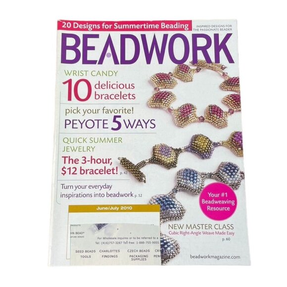 Beadwork Magazine Jewelry Crafting Book u  Jun July 2010  Vol 13 No 4 - Picture 1 of 9